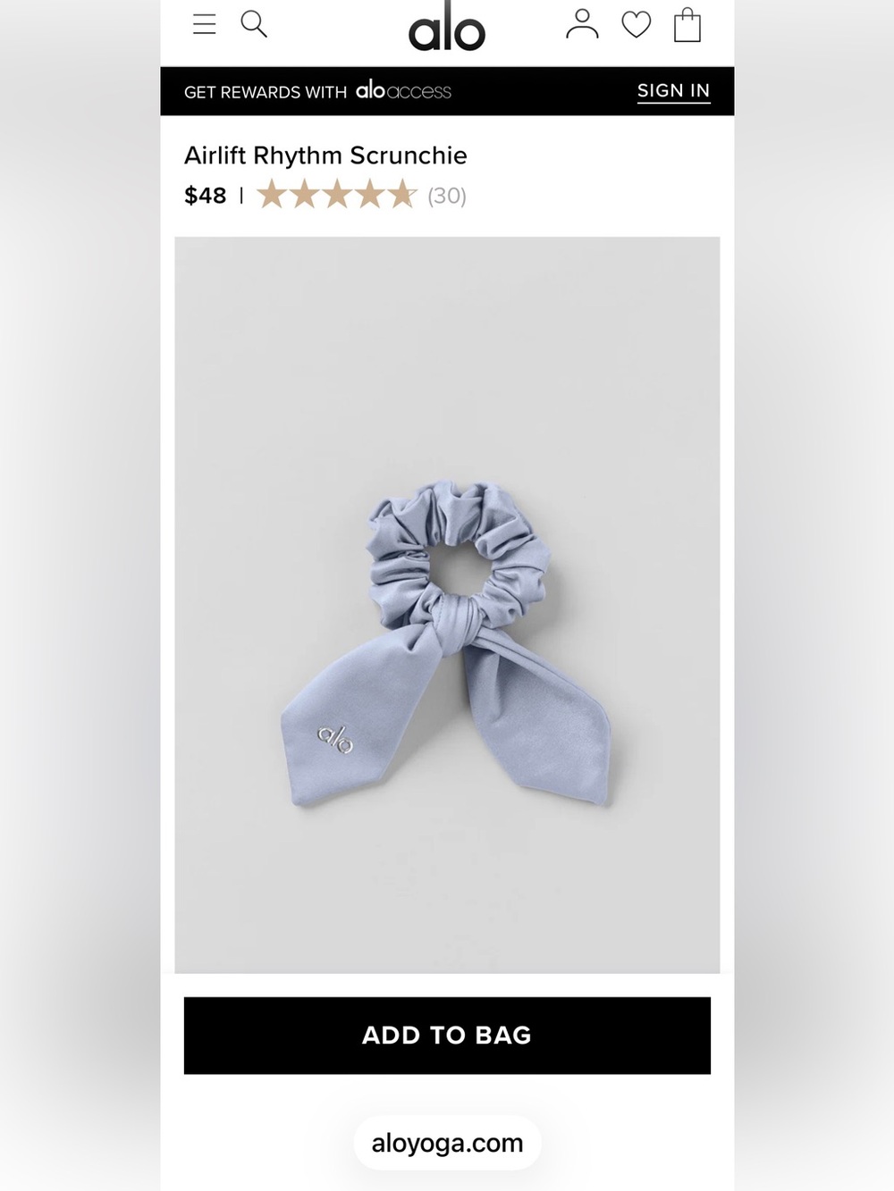 ALO Yoga Winter Frost Scrunchie
